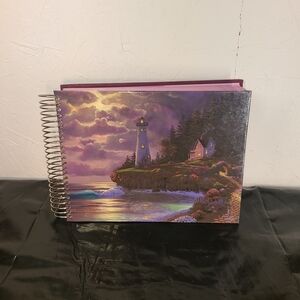 Returning Home Edition Spiral Journal, Lighthouse Art, Fabric Cover, 12x9"